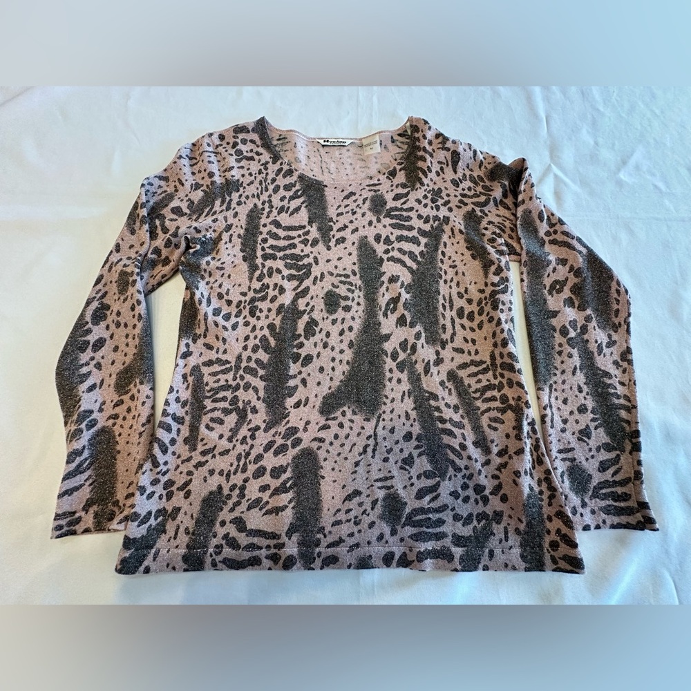 Nygard Collection Animal Print Long Sleeve Blouse